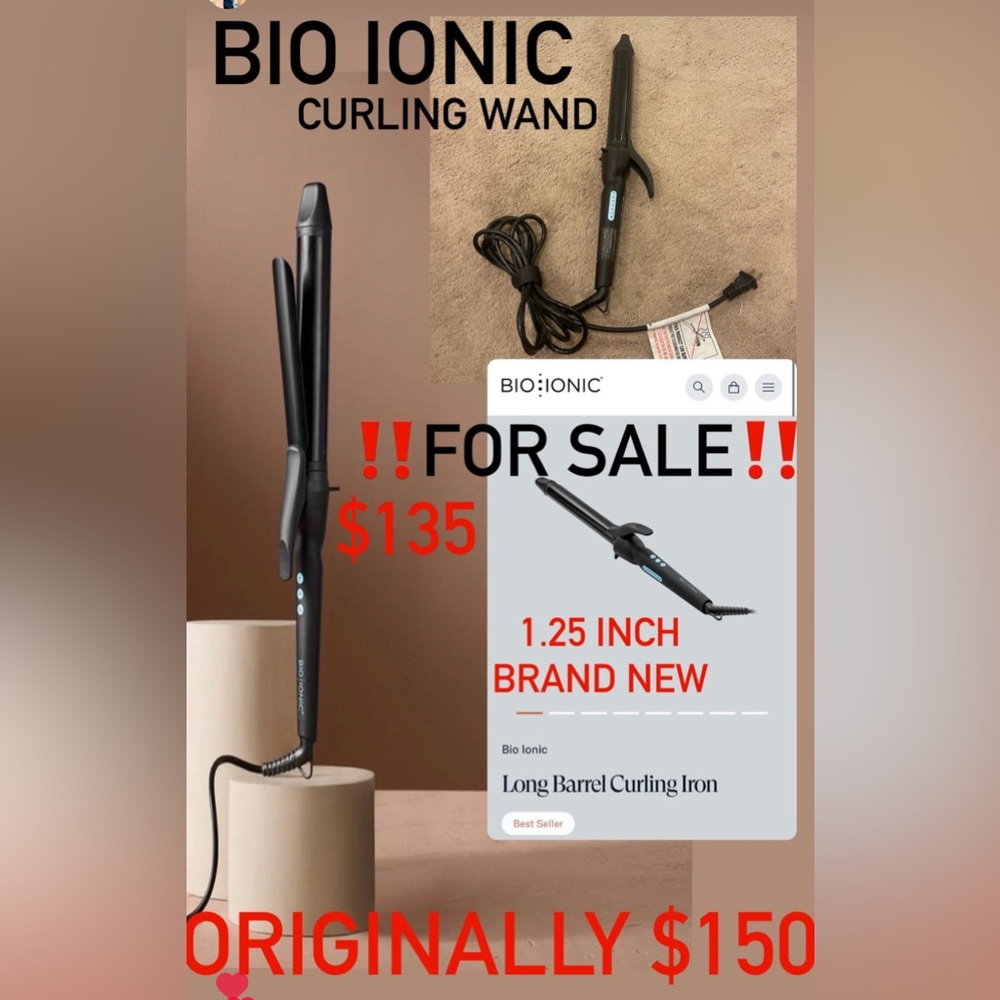 Bio Ionic 1.25 inch curling iron